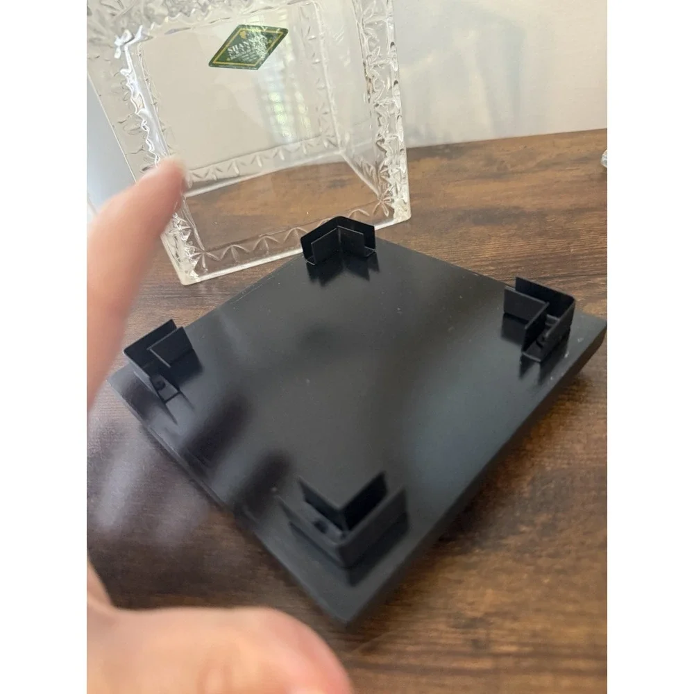 Shannon Crystal Dublin Crystal Glass‎ Revolving Photo Cube Frame w/ Base Lid